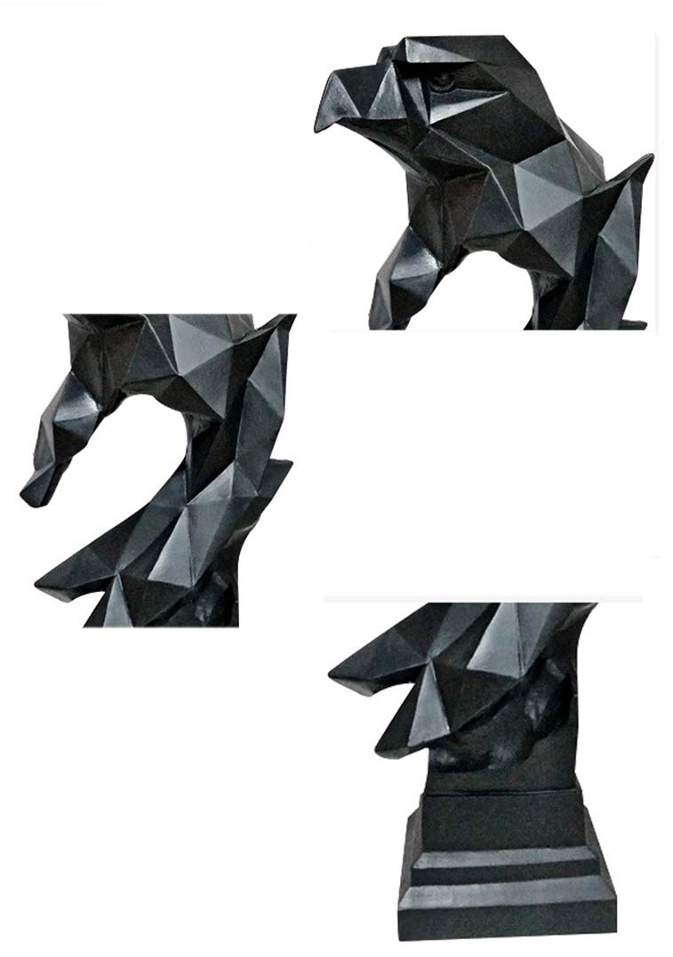 Cabeza De águila Calva & Busto Estatuas,Vida Silvestre Decoración del Hogar Abstracto Regalos,Moderno Geométrica Halcón Esculturas Resina Animal Colección Figuras-C 14 * 18 * 36cm