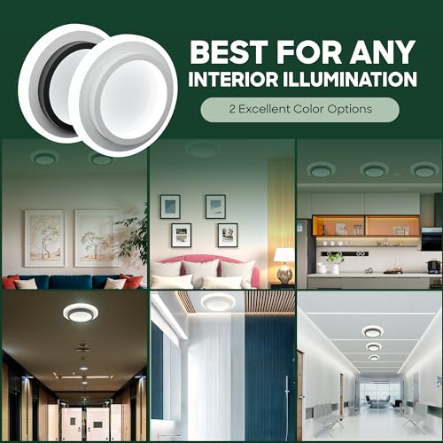 Image of Rimless LED Surface Panel Light | 50 W | 8k Lumens | Cool Warm White | 4kV Surge Protection | Available in Black & White | Ideal for Office, Kitchen & Living Room (Round White)