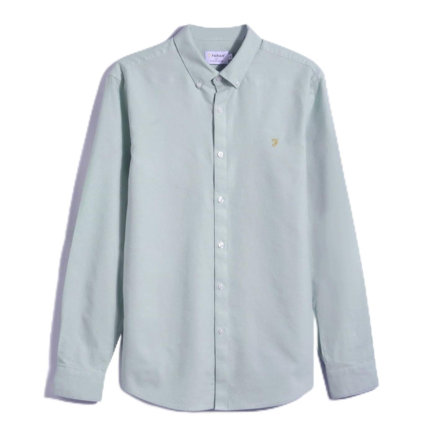 Farah Men's Oxford Long Sleeve Shirt - Jade 905 - Large