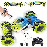 Handsteuerung Ferngesteuertes Auto, RC Stunt Twist Car 4WD Drift Car mit Musik und Licht, 2,4 GHz 360° Drehung Crawler Fahrzeug mit Zwei Akkus Geschenk für Kinder