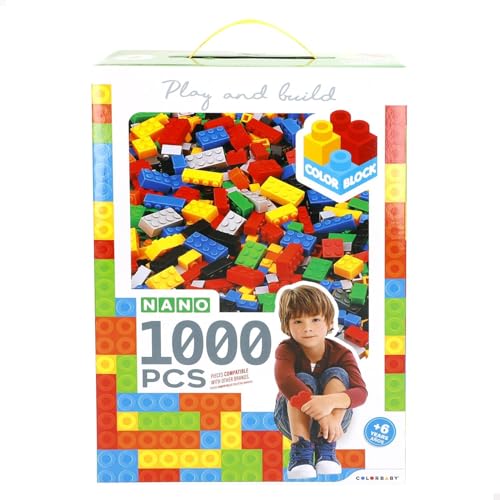 ColorBaby 47941 Color Block Bloques construcción niños, 1000 Piezas Mini, Tamaño pequeño, Compatibilidad Universal, Construcciones, Juguete Construir, Juegos educativos, Juguetes niño 6 años ColorBaby 47941 Color Block Bloques construcción niños, 1000 Piezas Mini, Tamaño pequeño, Compatibilidad Universal, Construcciones, Juguete Construir, Juegos educativos, Juguetes niño 6 años