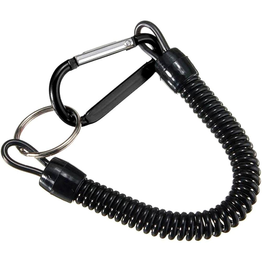 Bontannd Coiled Lanyards Safety Rope With Carabiner For Secure Pliers Lip Grippers, Boating Kayaking Camping Fishing Tackle Tools