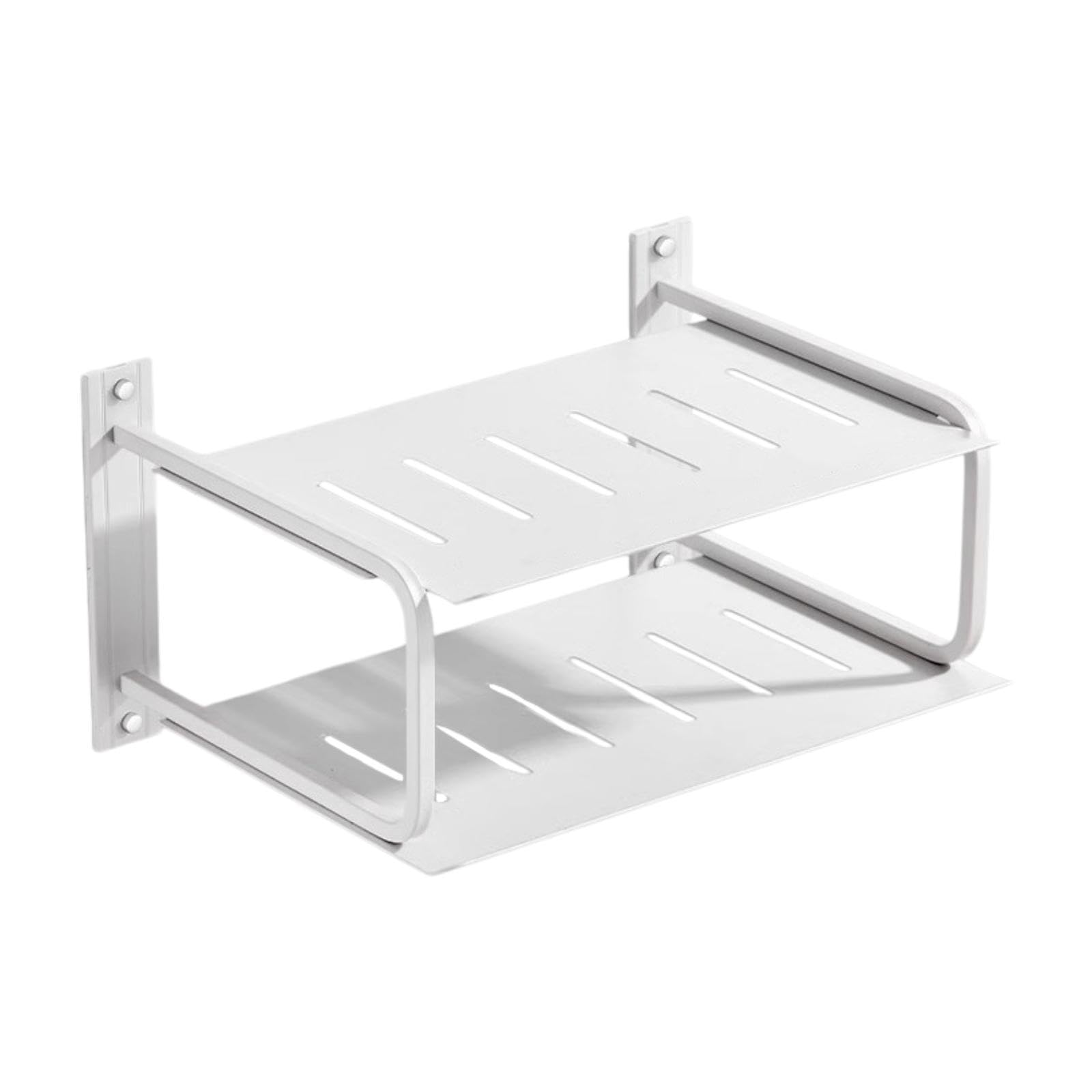 HEAVENGLOW 2 Layers Projector Shelf Wall Mounted Home Organizer for Socket Hotel Player White-picture-25