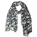 Elephant Print Scarf Wrap, Grey