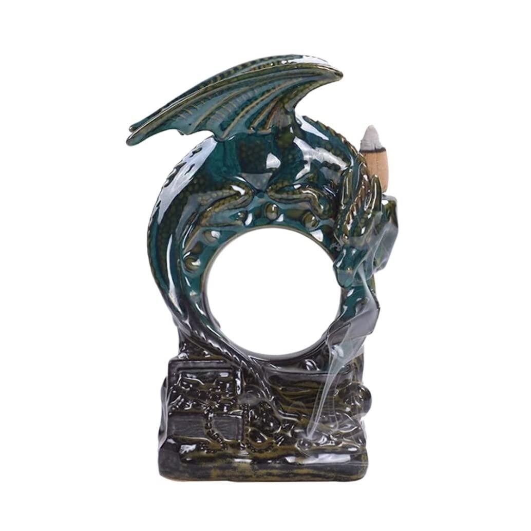 Porta Incenso Bruciatore Incenso Bruciatore di Incenso A Riflusso del Drago Statua in Ceramica Fatta A Mano Decorazioni per La Casa Porta Incenso A Cascata Portaincenso per Famiglia