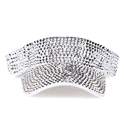 Image of Gudessly Shiny Rhinestones Sport Sun Visor Adjustable Summer Cap Visor Caps for Women Men