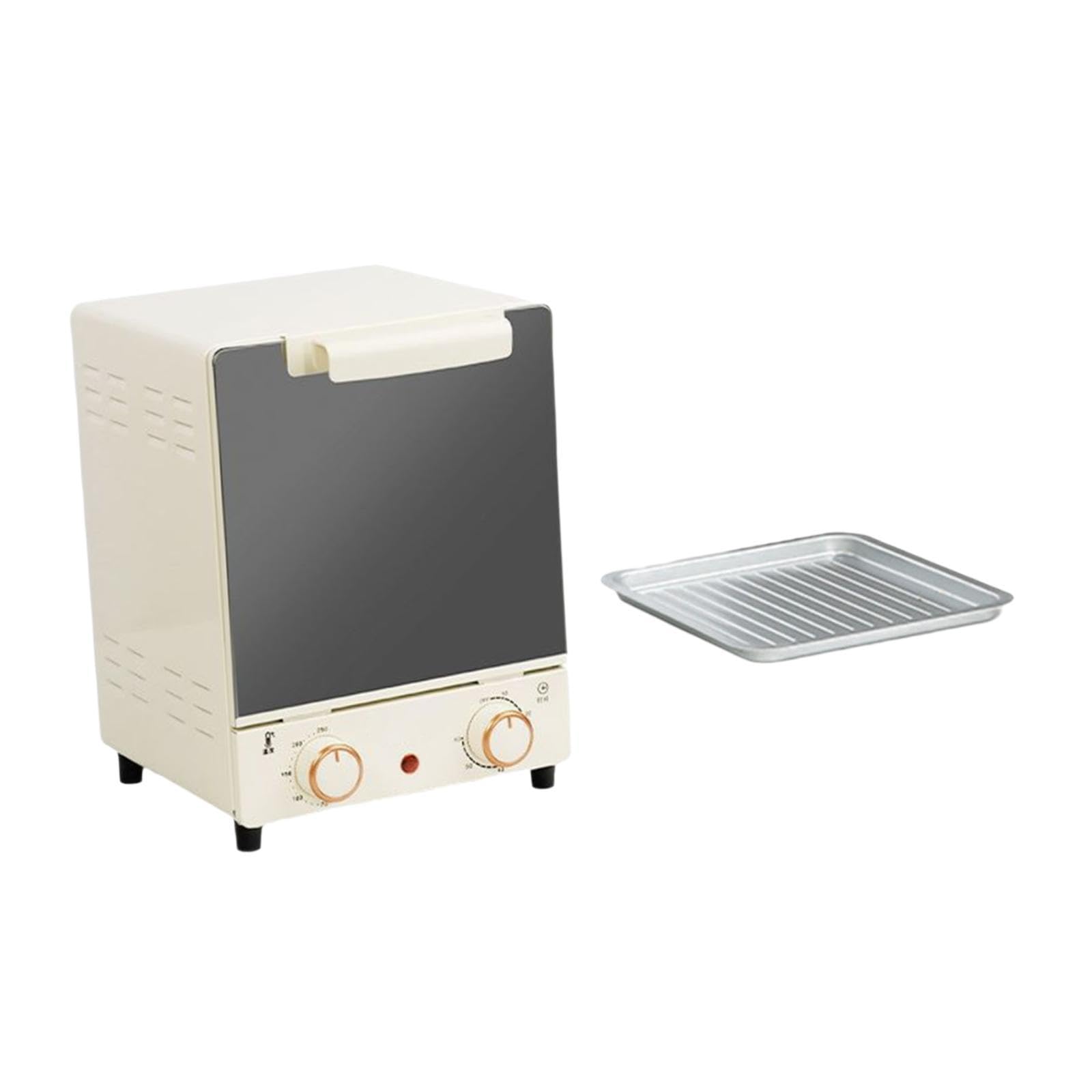 MagiDeal Mini four électrique vertical à poser en acier inoxydable avec plaque de cuisson, four à toast, four portable pour tartes,