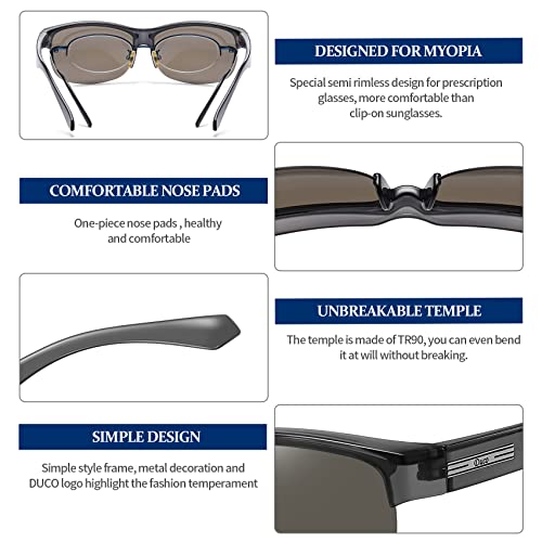 Image of DUCO Polarized Fitover Sunglasses UV400 Protection & HD for Unisex 8960