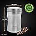 Small up to 16 Oz Coffee Canister Jar - Stainless Steel Container with Measuring Scoop Spoon – Whole Beans or Grounds Keeper Holder - Kitchen Storage Vault Tin