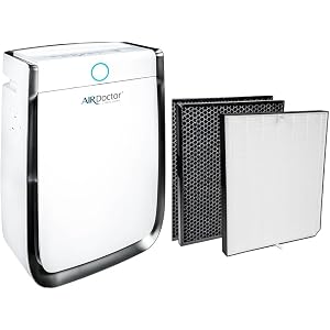 AIRDOCTOR AD3500 Air Purifier & 1 Year Filter Combo Pack Bundle. Cleans Large Rooms Up to 2,520 ft2. Remove Allergens, Smoke, Dust, Mold, Pet Hair, Odors, Pollen. UltraHEPA, Premium Carbon Filtration