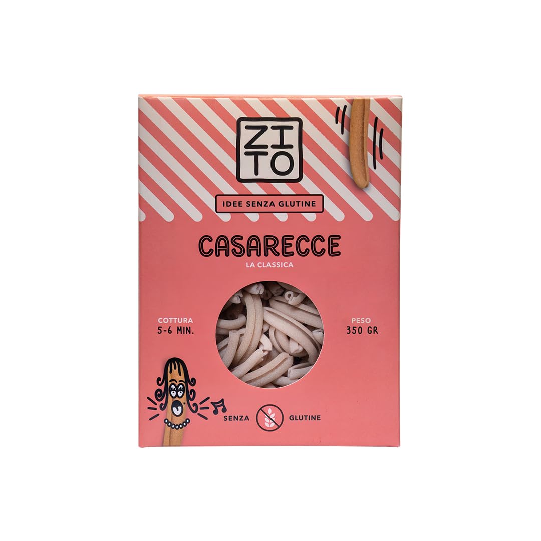 20 x 400 g - Caserecce Classiche - Pasta Senza Glutine - Prodotta nel Lazio - Prodotto Tipico Italiano - Pacco da 400 g - Pasta Zito