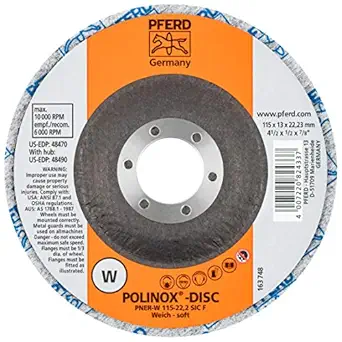 PFERD 48470 POLINOX PNER Unitized Non-Woven Abrasive Disc, Silicon Carbide, 4-1/2