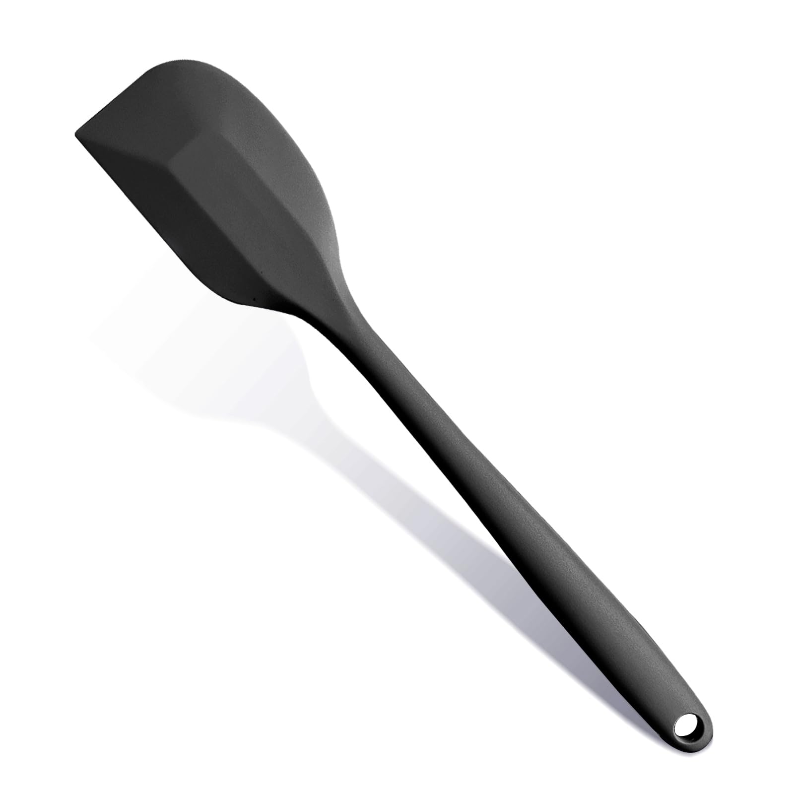 Black Rubber Spatula for Kitchen Use, 10.8In Silicone Spatulas for Cooking Heat Resistant, Flexible Small kitchen Spatula for Kitchen Nonstick Cookware