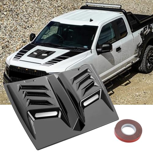 Image of Hood Vents for Cars,Universal Hood Scoop,Hood Air Vent for Trucks,Car Air Vent with Reflective Strips, Universal for Most Cars,1 Series E90 E91,W117(Glossy Black)