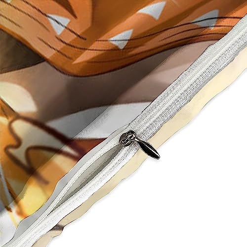 Housse de couette Zenitsu microfibre douce anti-plis à fermeture éclair pour lit double