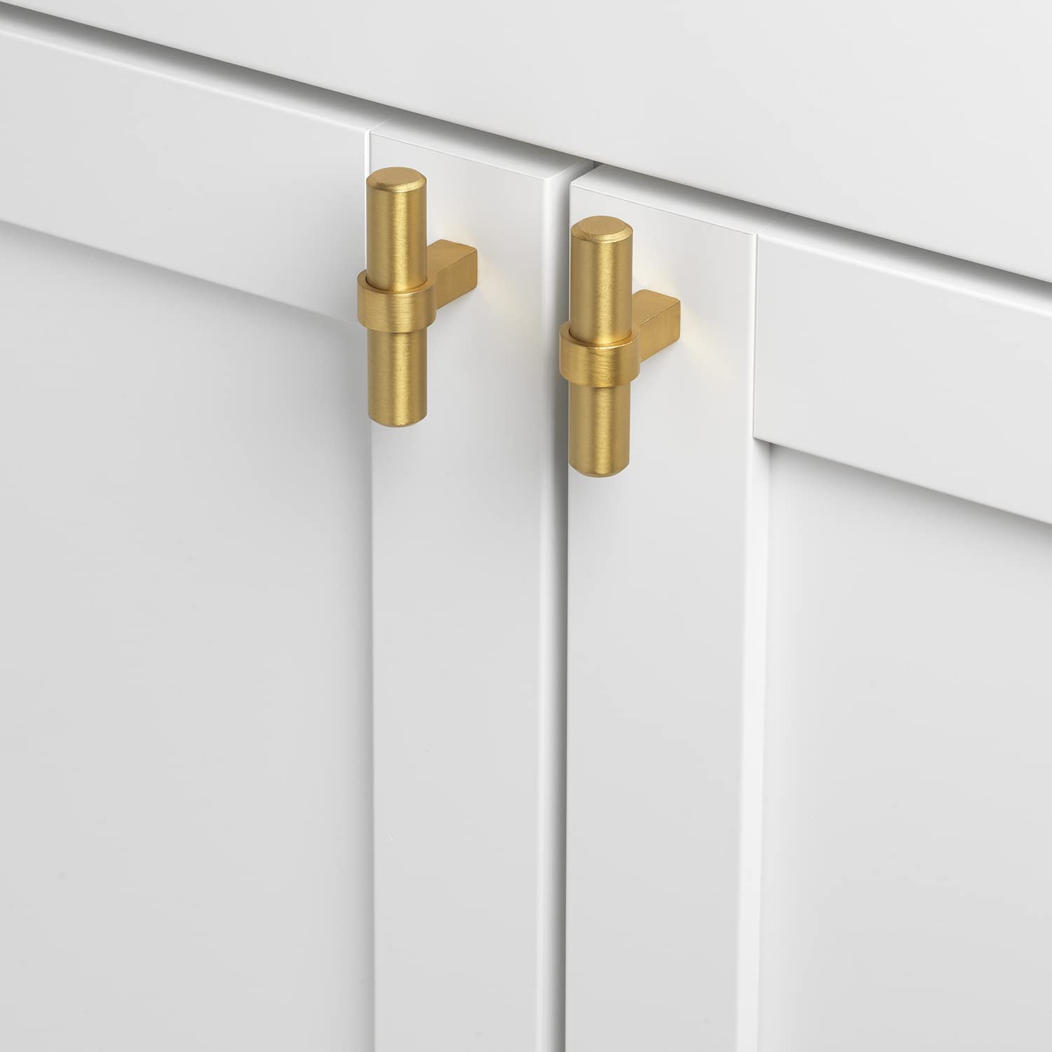 GlideRite Hardware 4002-T-SG-10 Euro-Knaufgriff, massives T-Stange, Satin-Gold, 10 Stück