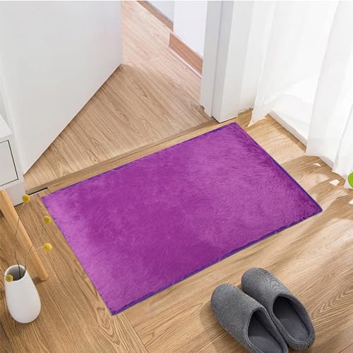 Image of Heart Home Door Mat | Door Entrance Mat | Shaggy Door Mat | Floor Door Mat | Anti-Slip Door Mat | Door Mats for Outdoor & Indoor | Kitchen Door Mat | Purple