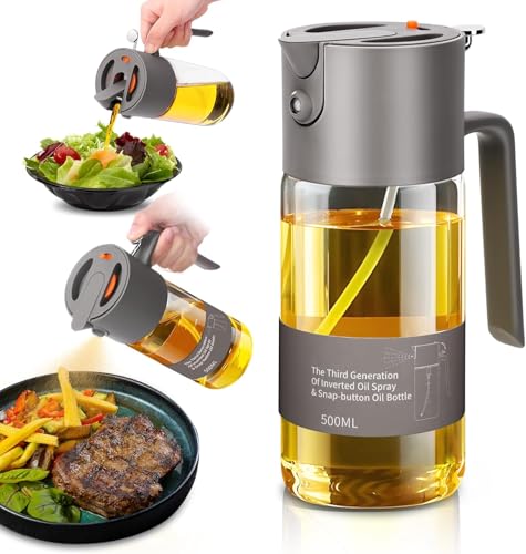 Professional 500ml Glass Oil Sprayer - 3-in-1 Kitchen Tool: Fine Mist, Stream & Pour | Leak-Proof Design for Air Fryer, BBQ & Cooking