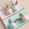 LEXDECO Ceramic Cabinet Knobs Door Furniture Handles Modern Knobs and Handles Kids Room Drawer Dresser Knob 2PCS (Rabbit,White) #2