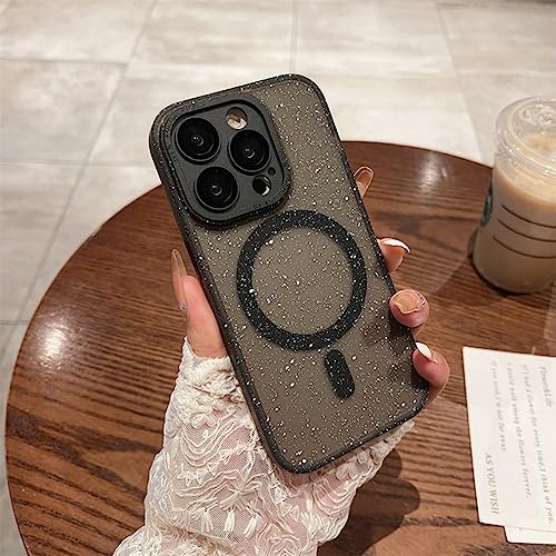 Étui mat iPhone 14 Pro Max noir à pois pour chargeur induction