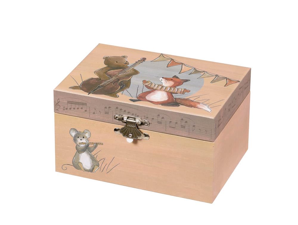 Egmont Toys Musical Jewellery Box - Jewellery Box Hand Crank Music Box "Ballerina" in 6 Designs Mirror & Storage Space, Ideal Gift from 3 Years (Musician)
