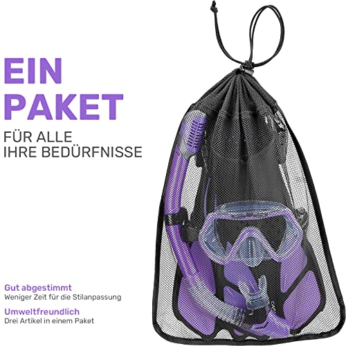 CAPAS Set di pinne da snorkeling per adulti con