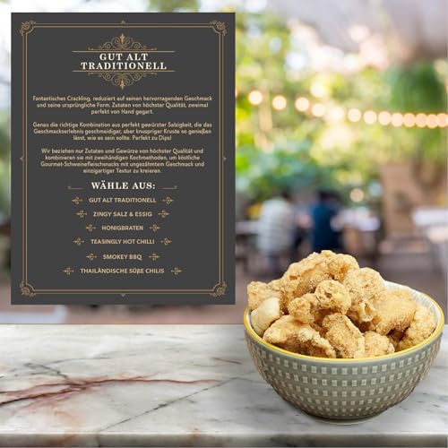 Mr Tubs Pork Crackling - 250g-Tüte - Premium Schweinekrusten Snack, – Glutenfreier, Proteinreicher, Kohlenhydratarmer, Ketofreundlicher Snack (250g, Traditional)