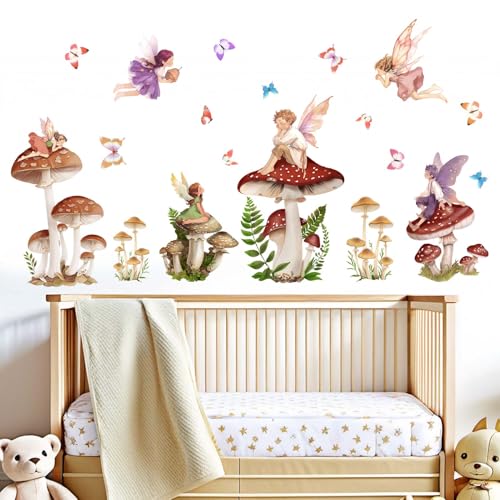 Vinilos decorativos Mushroom Fairy para paredes para niñas miniatura 2