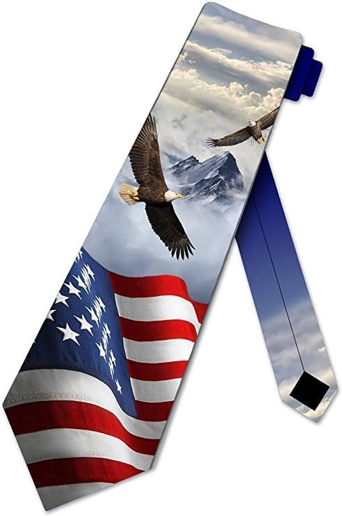 Three Rooker Patriotic Ties YOUTH US Flag Necktie Kids Eagle Tie