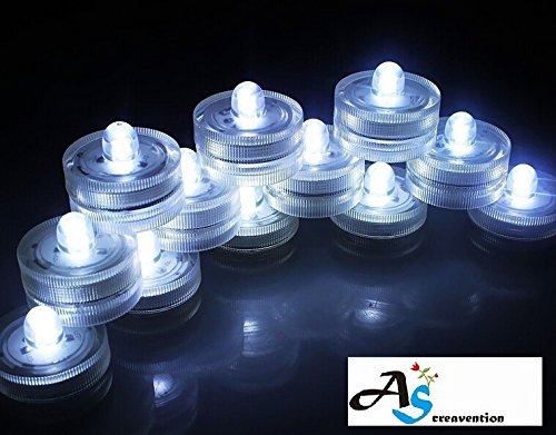 A&S Creavention LED Wedding Mini Light Waterproof Wedding Underwater Battery Sub Lights LED (36, White) - Image 3