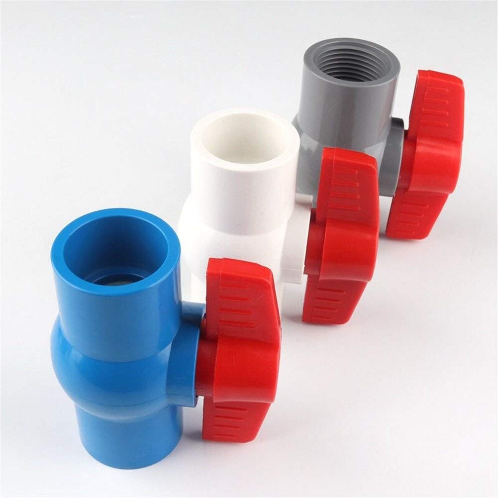 Pipe connector 32mm PVC Ball Valve 1" Female Thread Globe Valve Aquarium Fish Tank Adapter Garden Irrigation System Water Pipe Connectors (Color : White, Diameter : 1 Inch Female)