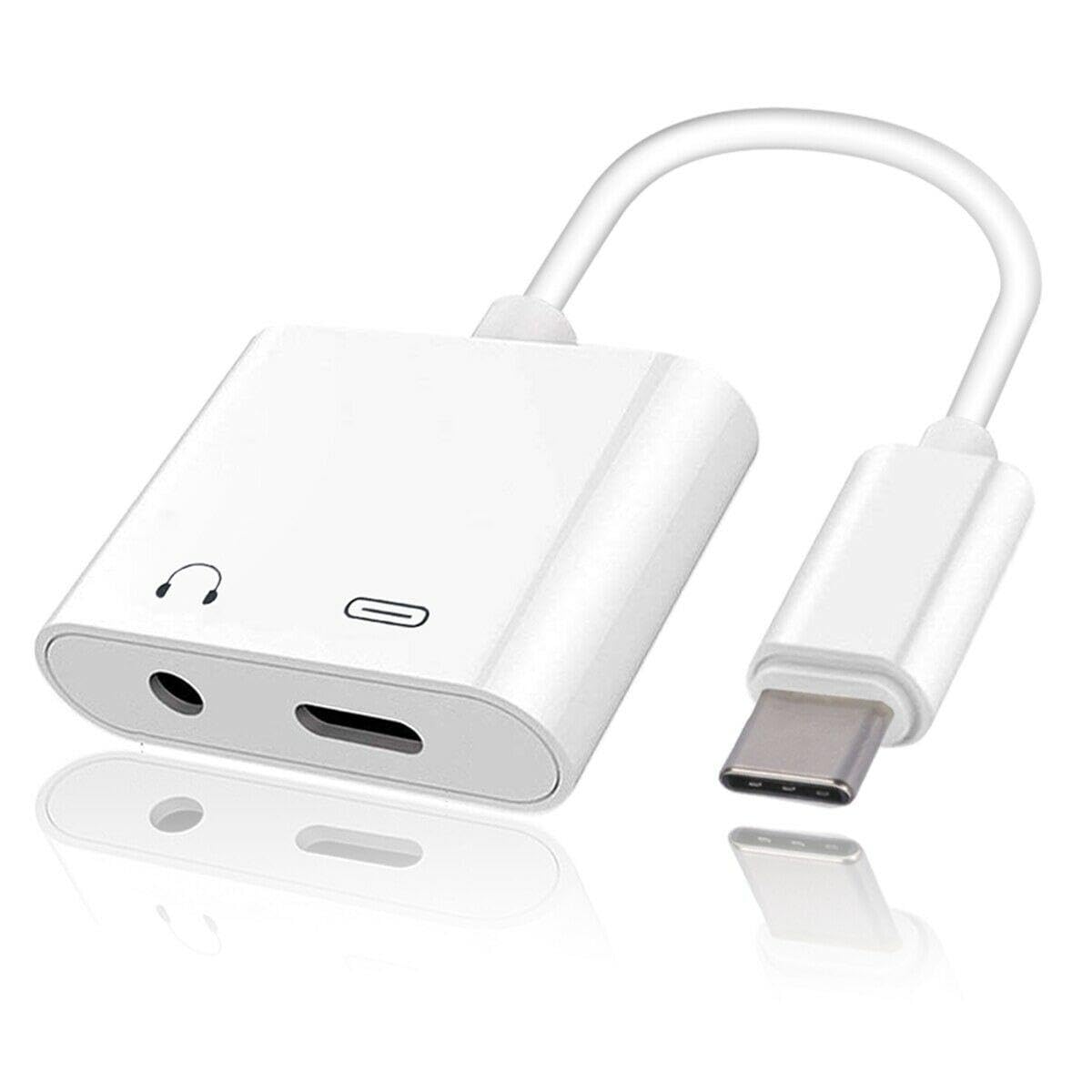 USB-C Headphone Adapter Earphone 3.5mm Jack Compatible with Samsung Galaxy Tab S9 FE/S7 FE/S9 FE Plus, Type-C Charger Port Splitter Mic Support Hands-Free Headset Adaptor