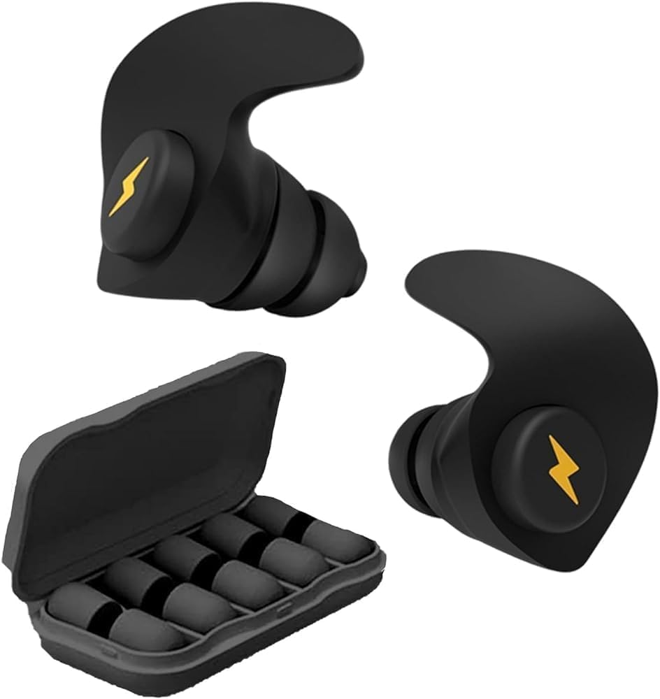 NoiseShield - Tapones para los oídos con cancelación de ruido suaves para dormir, estudiar, reutilizables, lavables, con funda de transporte