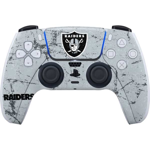 Skinit Gaming Decal Skin Compatible with PS5 and Compatible with PS5 Digital Edition DualSense Controller - Officially Licensed NFL Las Vegas Raiders - Alternate Distressed Design
