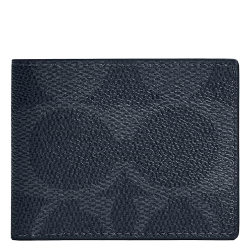 Coach Men's New York Zip Card Case in Loved Leather, Denim/Deep Blue, One Size