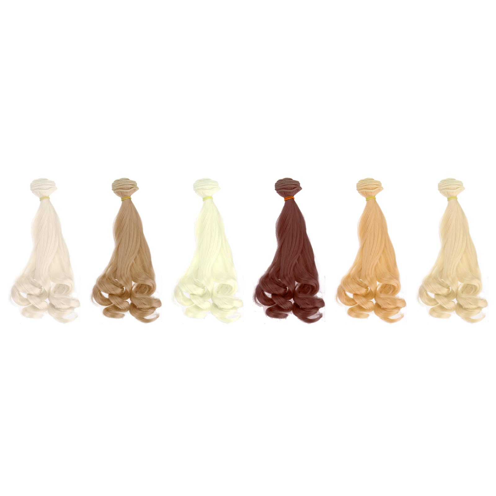 PATIKIL 20CM Parrucche per Bambole, 6pz Capelli Parrucca Riccio in Seta ad Alta Temperatura Accessori per Estensione Capelli Realizzazione Parrucche Bambole Fai Da Te, 6 Colori