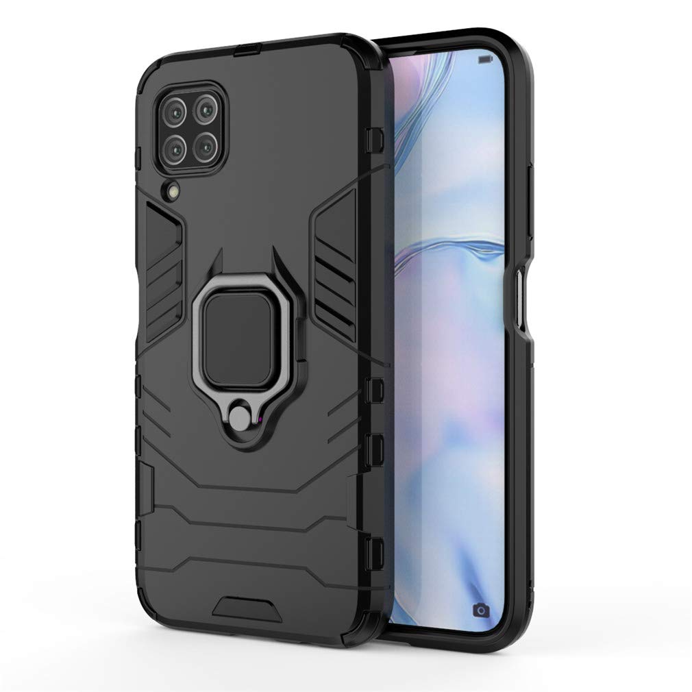 CHcase Huawei P40 Pro Funda, Anillo Metálico Sujeción Soporte Antichoque Rígido Caja (Funciona con el Montaje de Coche Magnético) Doble Capa Sólido Case Carcasa para Huawei P40 Pro -Black Plus Gray — view 48