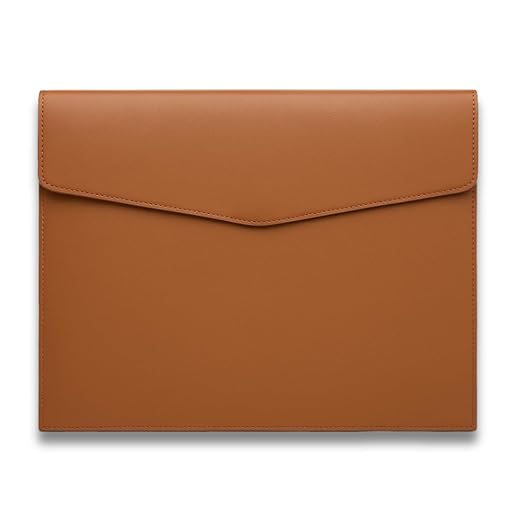 Pasta de Arquivo A4 de Couro Ecológico, Organizador de Documentos, Pasta de Envelope com Fecho Magnético para Recibo de Carta (Caramelo)