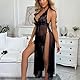 KOEMCY Dessous Damen Sexy Unterwäsche Tanga Netzstoff Träger Reizvolle Lingerie Strapsen Set für Frauen Sexy Nachtwäsche Bügel(XL)