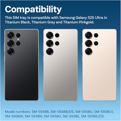 MMOBIEL Bandeja Dual Tarjeta SIM Compatible con Samsung Galaxy S25 Ultra - Recambio Soporte Bandeja Tarjeta SIM - Incluye Herramienta de Extracción y Anillo Goma Impermeable - Plata - imagen 4