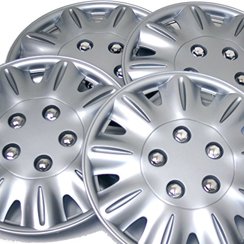 Image of Pack of 4 Hubcaps | Size 15-Inches | Wheel Covers | Style 1029 | Snap-On (Pop-On) Type Hub-caps (Not Fits Bolt-On Type) | Wheel Skin Cover WC5-15-1029-S