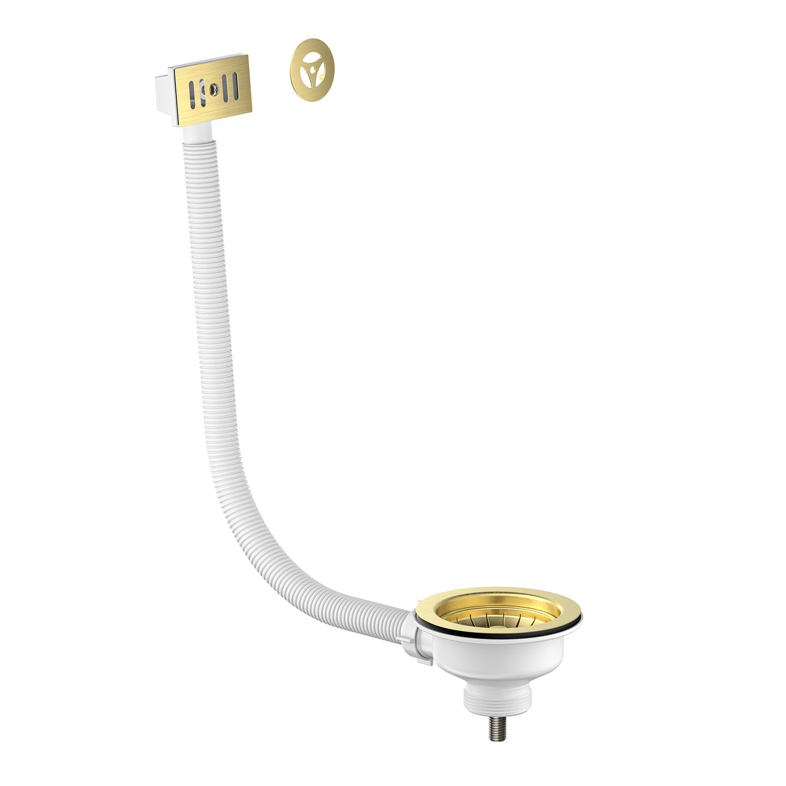 Nes Home Brushed Brass Kitchen Basin Waste With Overflow