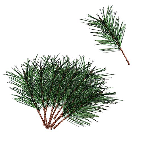 Sunflowerany - Rami di pino artificiali, 50 pezzi di Natale artificiali in pino, mini aghi verdi per ghirlande fai da te albero di Natale, decorazioni per la casa e il giardino