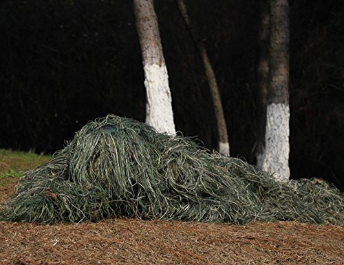 Uheng Ghillie Suit Leafy Camo Woodland Camouflage Forest Hunting 4-Piece + Bag, 3D Ghillie Suit for Men Lightweight Outdoor Jungle Army Tactical Wildlife Photography