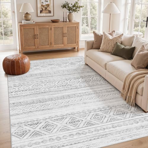 Image of cotiled Boho 5x8 Area Rugs for Living Room: Soft Moroccan Washable Rug