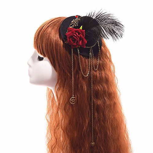 BLESSUME Gothic Steampunk Mini Hat Hair Clip Women Head Accessories (C) steampunk buy now online