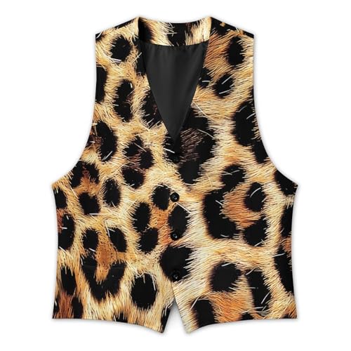 Leopard Skin Mens Suit Vest Waistcoat Formal V Neck Business Dress for Wedding Party4