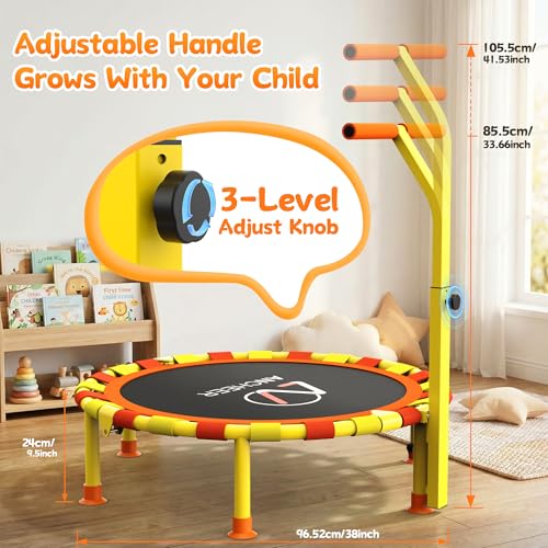 Image of ANCHEER 38'' Indoor Toddler Trampoline for Kids, Foldable with T-Handle