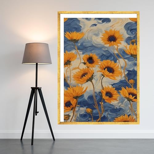 Toile tournesol pour réveiller un mur blanc de salon