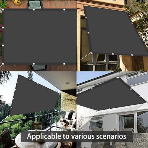 Voile d'ombrage rectangulaire gris foncé pour terrasse et repas - 3